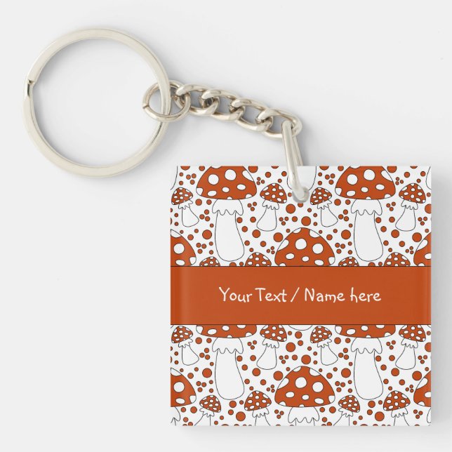 Modern mushroom design keychain (Front)