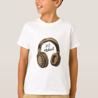 Modern Music DJ Headphones Personalized Name white