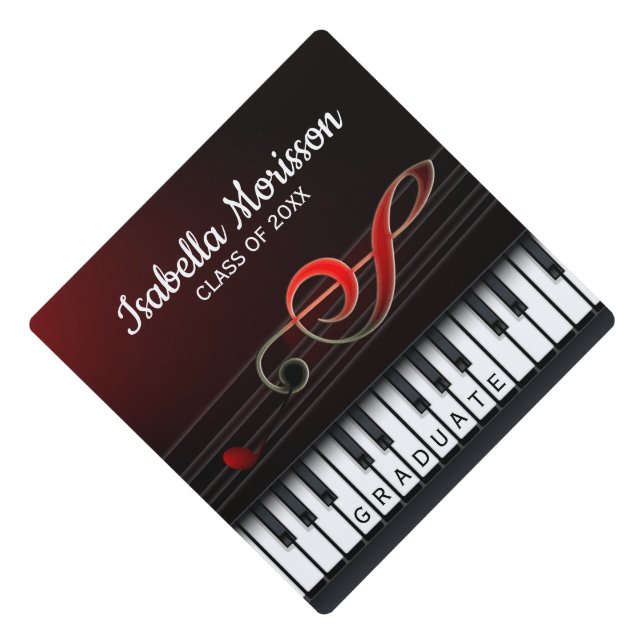 Modern Music Graduation Cap Topper (Front)