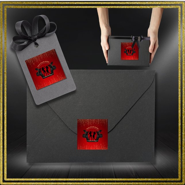 Modern Music Party Karaoke Birthday Sticker (Modern Music Party Karaoke Birthday Sticker)