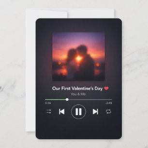 Modern Music Playlist First Valentine's Card