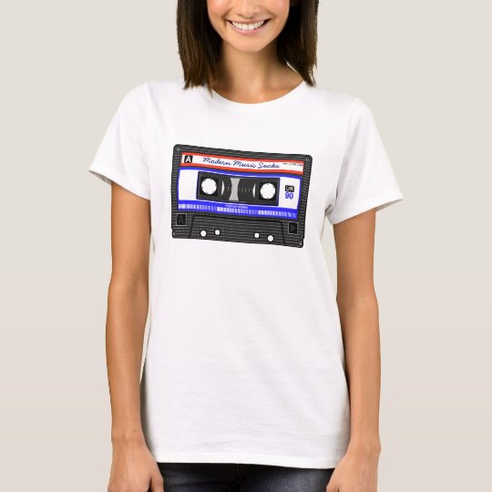Modern Music Sucks Retro Compact Cassette Funny T-Shirt