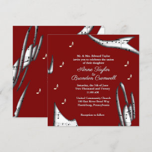 Modern Music Wedding Theme Invitation