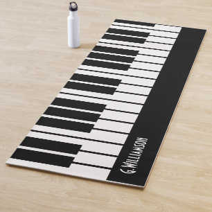 Modern Musical Piano Keys   Add Your Name Yoga Mat