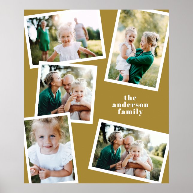 Modern mustard multi photo family home decor (Front)