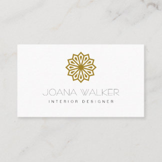 Modern mustard oriental interior designer business card