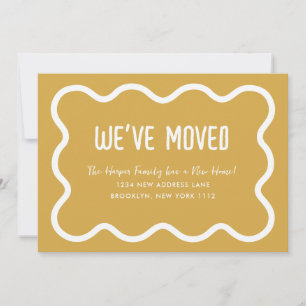 Modern Mustard Wavy Border We've Moved Moving Announcement