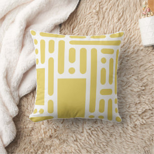 Modern Mustard Yellow Abstract Geometric Throw Pil Pillow