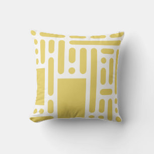Modern Mustard Yellow Abstract Geometric Throw Pil Pillow