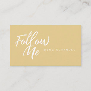 Modern Mustard Yellow Social Media Follow Me Photo Business Card