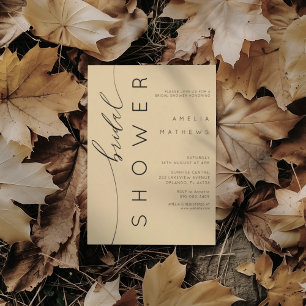 Modern Muted Gold & Black Bridal Shower Invitation