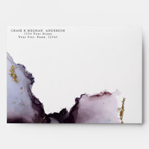 Modern Muted Heather Purple  Abstract Envelope