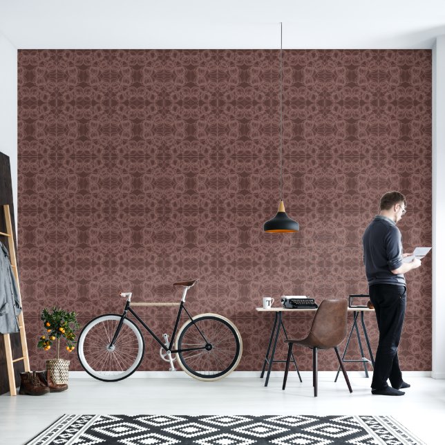 Modern Muted Minimalist Circles Wallpaper (Living Room)