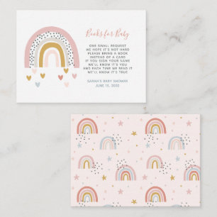 Modern Muted Rainbow Baby Shower Book Request Enclosure Card