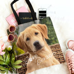 Modern My Best Friend Picture Love Paw Print Tote Bag<br><div class="desc">Cute Love text written in a stylish modern typography font and dog paw representing the letter O. With option to personalize or customize with a name and photo of your choice. Unique keepsake,  birthday,  Valentine's Day gift from your family pet,  or Christmas present. Easily customizable with a fun photograph.</div>