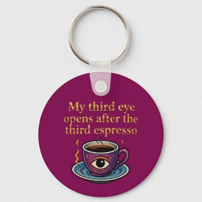 Modern Mystic Coffee Art My third eye collection Keychain (Front)