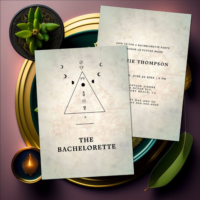 Modern Mystic Tarot Fortune Fun Bachelorette Party Invitation (Creator Uploaded)