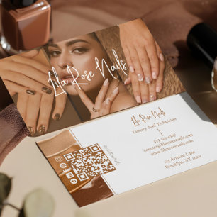 Modern Nail Manicurist Technician Photo Collage  Business Card