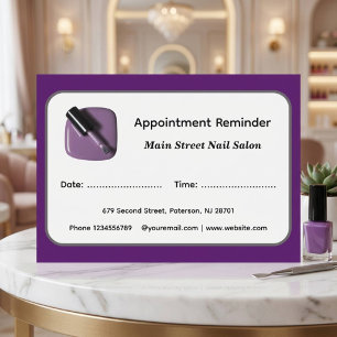 Modern Nail Salon Appointment Reminder Cards