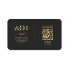 Modern Nail Tech Manicurist Monogram Elegant Black