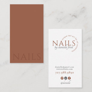Modern Nail Tech Terracotta Typography Business Card