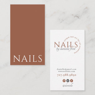 Modern Nail Tech Terracotta Typography Business Card