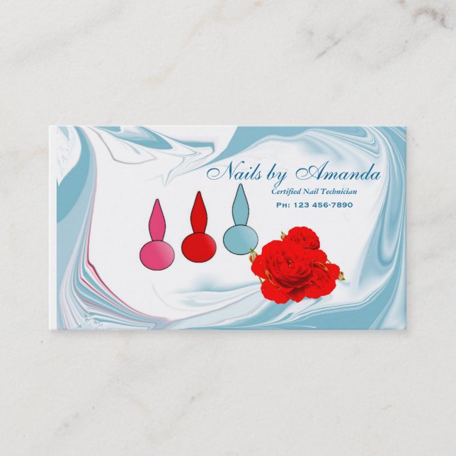 Modern Nail Technician Business Card (Front)