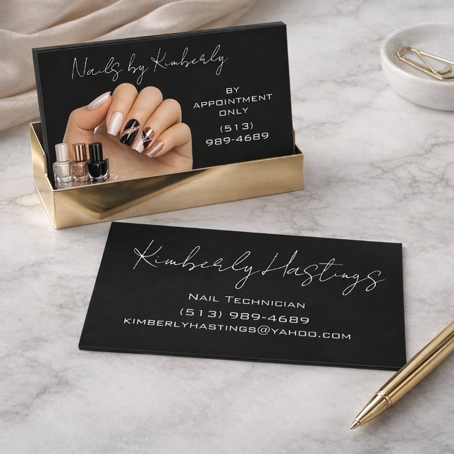 Modern Nail Technician Business Card Design (Creator Uploaded)