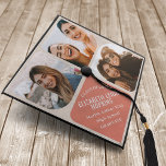 Modern Name 3 Photo Graduation Cap Topper<br><div class="desc">Celebrate the big day with this classy modern Graduation Hat Topper. Personalize it for your needs and add 3 of your favourite photos. You can customize this further by clicking on the "PERSONALIZE" button. Photo provided by Unsplash. Please replace it with your own media.</div>