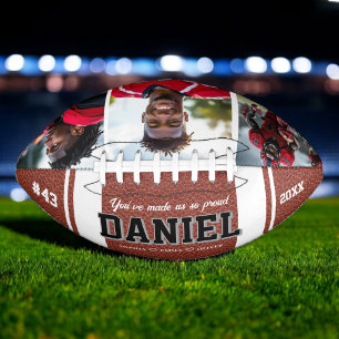 Modern Name and Text Photo Keepsake Gift Football