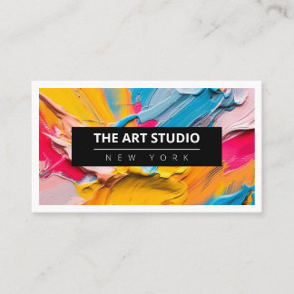 Modern Name Artwork Artist Art Studio Business Card