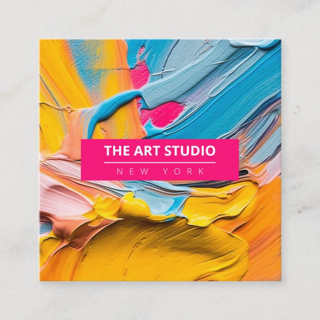 Modern Name Artwork Artist Art Studio Calling Card (Front)