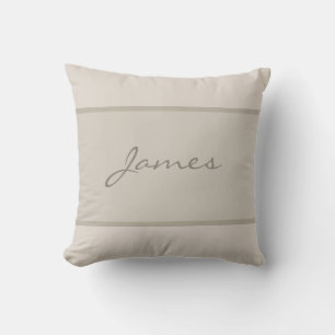Modern Name Hand Script Font Text Elegant Plain Throw Pillow