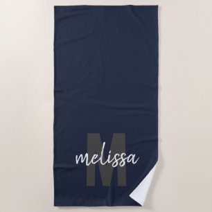 Modern Name Handwritting Brush Calligraphy Beach Towel