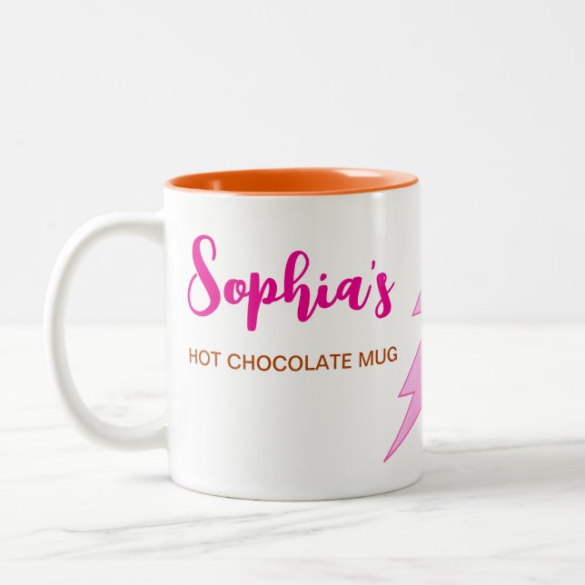 Modern Name & Initial Hot Chocolate Mug for Girls  (Left)