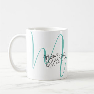 Modern Name Initial Monogram Personalized Coffee Mug
