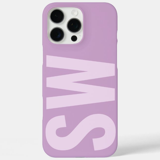Modern Name Initials Lilac Purple Custom Monogram  Case-Mate iPhone Case (Back)