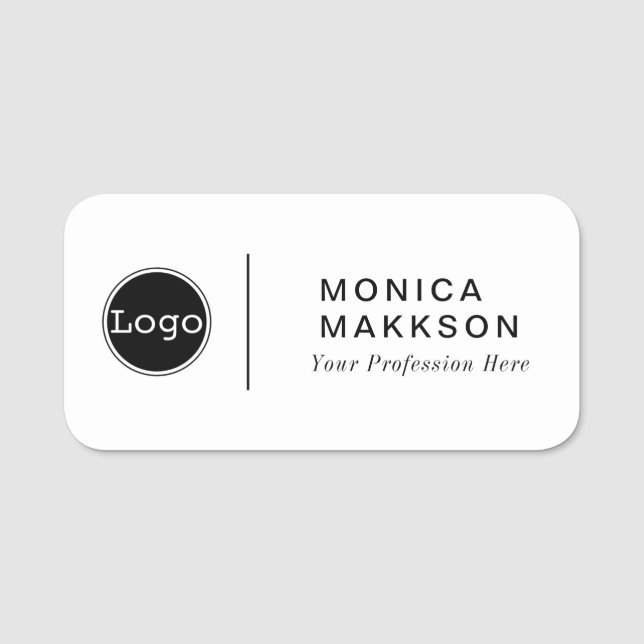 Modern Name, Logo  And Title Name Tag (Front)