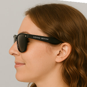 Modern Name Minimalist Monogram Stylish Trendy Sunglasses