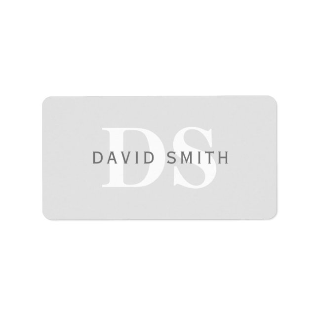 Modern Name & Monogram | Green & White Label (Front)