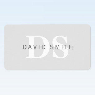 Modern Name & Monogram   Green & White Label
