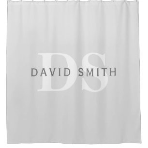 Modern Name & Monogram   Light & Dark Grey White