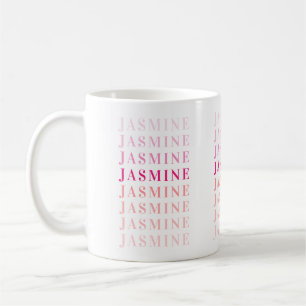 Modern Name Monogram Personalized Pink Coral Coffee Mug