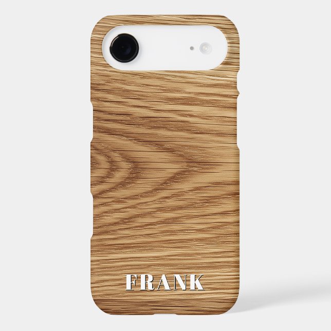 Modern Name Oak Wood Photo (Verso)