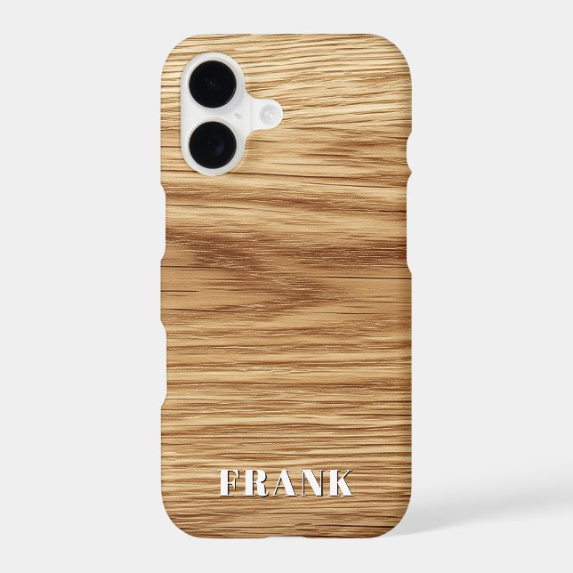Modern Name Oak Wood Photo (Verso)