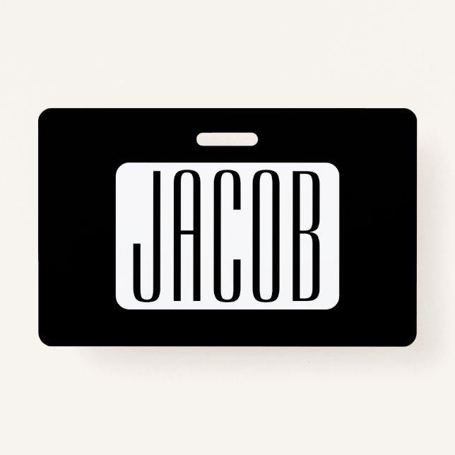 Modern Name or Editable Brand Name for Business  Badge (Front)