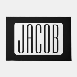Modern Name or Editable Brand Name for Business  Doormat