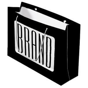 Modern Name or Editable Brand Name for Business Large Gift Bag