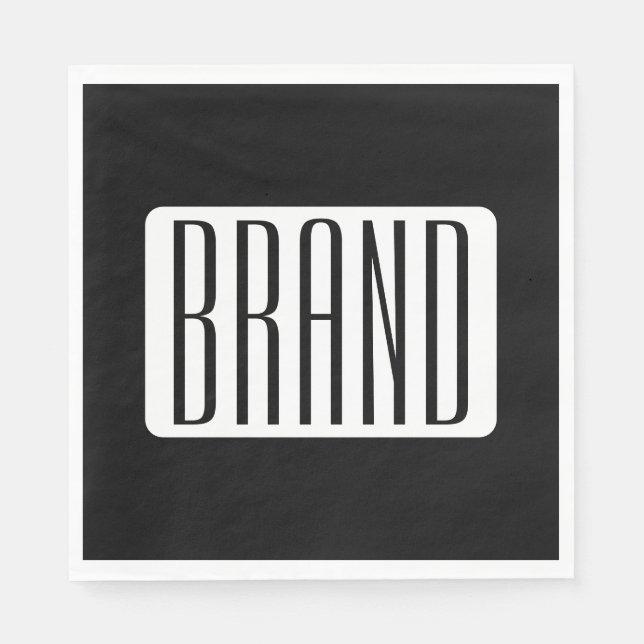 Modern Name or Editable Brand Name for Business  Napkin (Front)