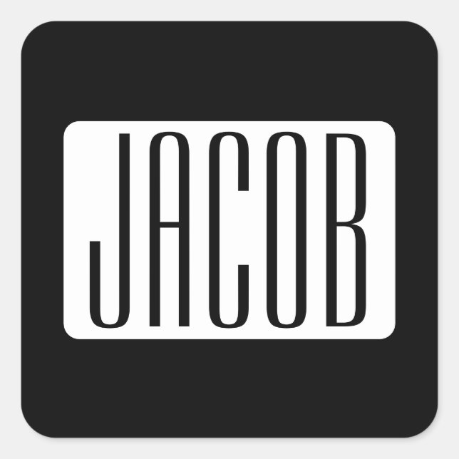 Modern Name or Editable Brand Name for Business  Square Sticker (Front)